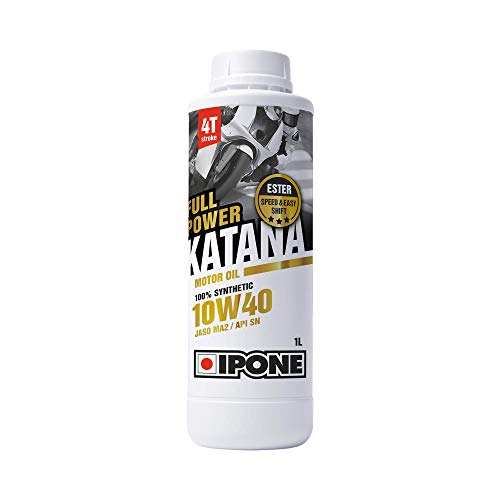 IPONE - Aceite Motor Moto 4 Tiempos 10W40 Full Power Katana - Lubricante 100 % Sintético con Ésteres - Alto Rendimiento - Cambio de Marcha más Fluido