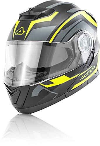 ACERBIS 0023929.444.068 Serel Graphics Casco Modular Negro/Amarillo XL (61/62), Unisex-Adult, M