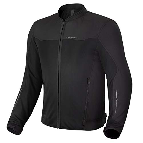 Shima OPENAIR Chaqueta Moto Hombre | Ligera y Transpirable Cazadora Moto Mesh de Verano Hombre con CE Espalda, Hombros, Codos Protecciones, Ajuste de la Anchura (Negro, XL)