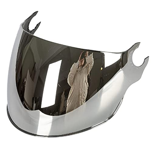 TESTUN W Visera de Casco for LS2 Of562, Accesorios for Cascos, Visera for Casco, Protector Facial, Lente abatible hacia Arriba, Accesorios for Motocicleta Y (Color : Chrome Silver)