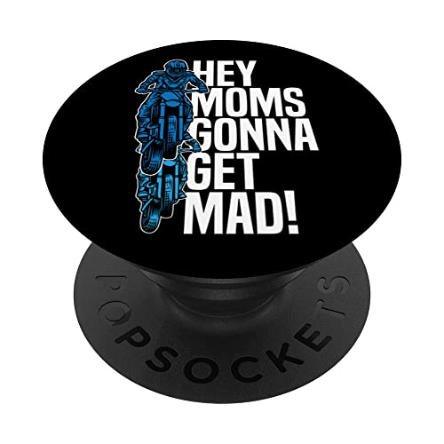 Supermoto Madre Biker Motociclista - Dirt Bike Motocross PopSockets PopGrip Intercambiable