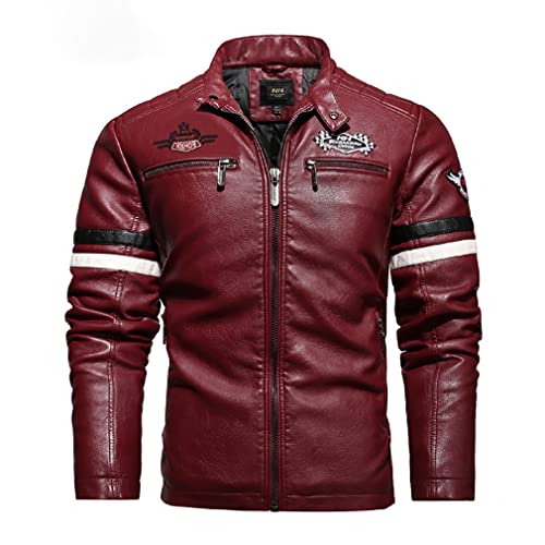 Chaqueta de Cuero para Hombre de Motocicleta, Chaqueta Cortavientos para Hombre, Cazadora Militar a Prueba de Viento, Chaquetas de Carga, Prendas de Vestir, Abrigo B,S