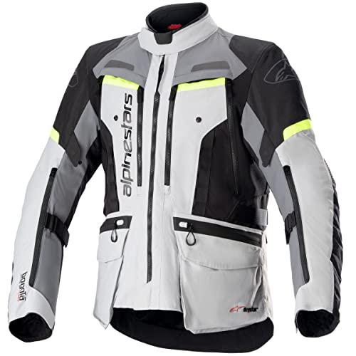 Alpinestars Bogota' Pro Drystar - Chaqueta de moto para hombre (gris/negro/amarillo), L