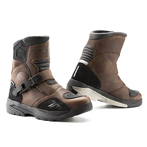 SEVENTY Botas de Moto Trail Adventure BA5 Marrón | Unisex Hombre y Mujer Homologadas CE (42 EU)