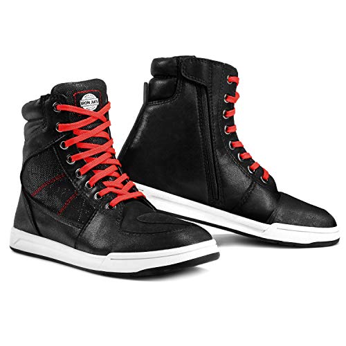 BORLENI Botas de Moto Hombre, Zapatillas de Moto Casuales Antideslizantes, botas moto zona tobillo reforzado Zapatillas de Motocross