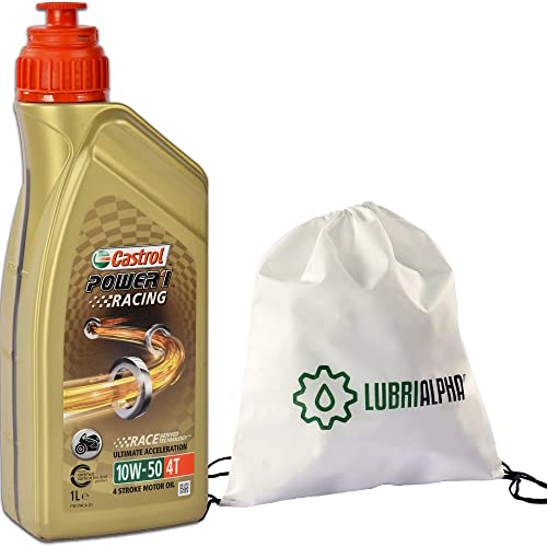 Aceite motor motos y scooters lubricante Castrol Power 1 Racing 10W50 con bolsa multiusos 4x1lt