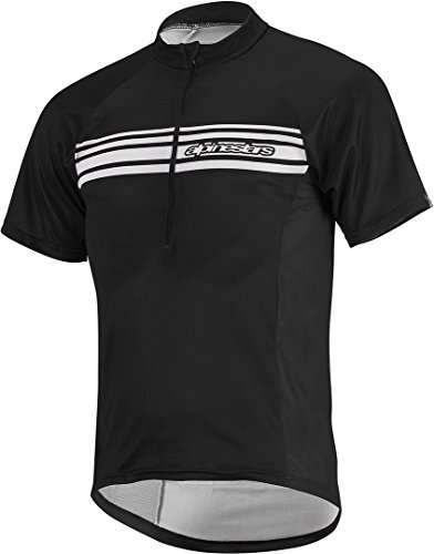 Alpinestars Jersey Lunar de Manga Corta para Hombre, Hombre, 1764315, Negro y Blanco, S