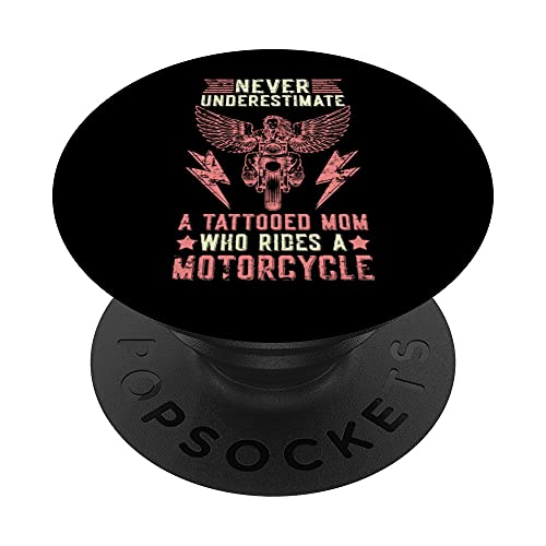 Madre Tatuada Día De La Madre Moto Motera Motociclista PopSockets PopGrip Intercambiable