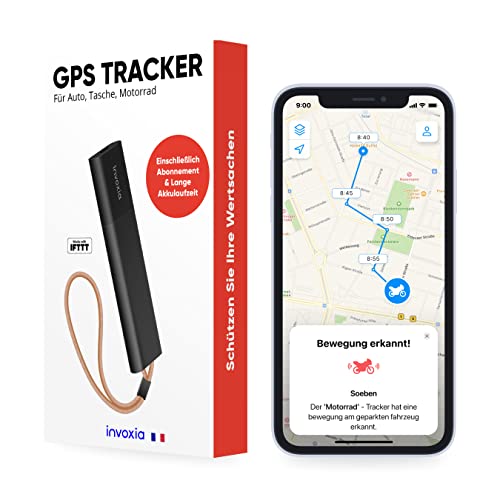 Invoxia Localizador GPS sin Tarjeta SIM - Alerta Antirrobo en Tiempo Real y Gran Autonomía – Suscripción Incluida – Seguimiento Coche, Moto, Scooter, Bolso, Niños, Personas Mayores, Objetos de Valor