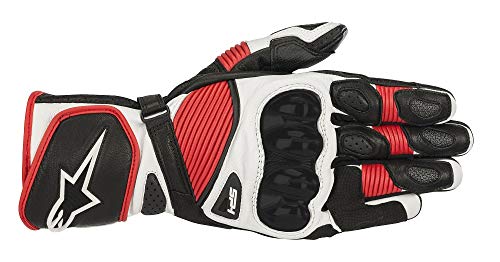 Alpinestars Guantes de Moto SP-1 V2 Gloves Negro, Blanco, Rojo, Negro/Blanco/Rojo, L