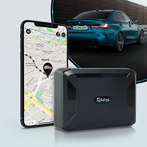 Salind 11- Localizador GPS para Coches, Camiones, Motos, contenedores y más- Larga duración de batería (hasta 90 días en Modo de Espera)- Seguimiento en Vivo