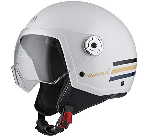 NZI Vintage 3 Casco, Hombre, triband White&Blue, M