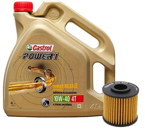 Castrol Kit Duo Power 1 Aceite de Motores 10W-40 4T 4L + Filtro Mahle OX803