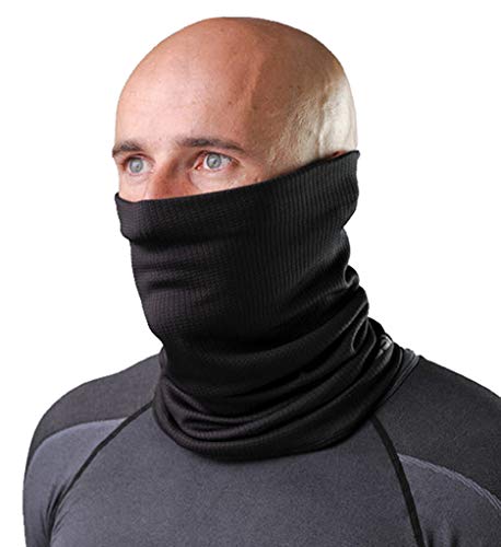 TODO Braga Cuello, Bufanda de Tubo Universal pañuelo de Invierno para Correr Viclismo Hombres Moto Multifuncional vellón a Prueba de Viento esquí Calentador de Cuello fútbol Negro