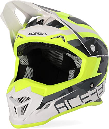 ACERBIS 0022821.455.066 Profile 4-Casco de Motocross, Amarillo/Blanco, Talla L (59/60), Unisex-Adult, S