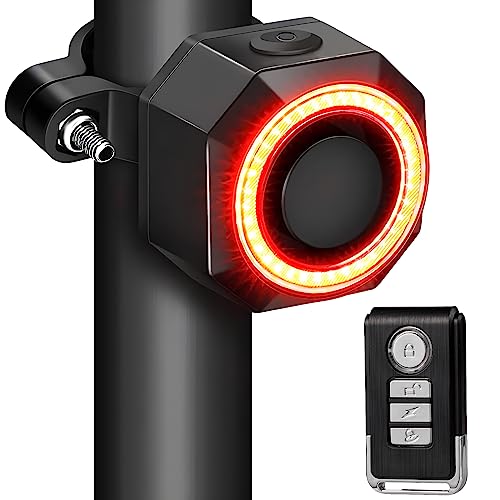 Alarma de bicicleta, alarma antirrobo inalámbrica para motocicleta de coche, alarma antirrobo de inducción, impermeable, súper fuerte, 110 dB, alarma de montaña, carga LED (mando a distancia)