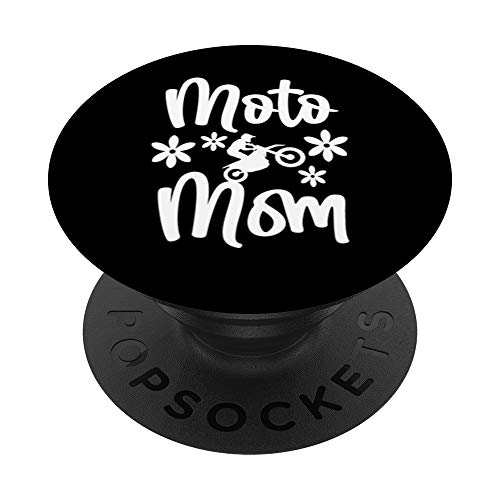 Motocicletas Moto Mamá Madre Flores Moto Enduro Deportes PopSockets PopGrip: Agarre intercambiable para Teléfonos y Tabletas