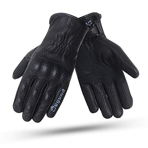 Pro-Summer | Guantes Moto de Cuero Hombre de Verano con Protección Homologada y Refuerzo en Palmas | Óptima Circulación del Aire - TPU Nudillos y Dedos - 100% Piel de Cabra - Accesorios Moto Talla XL