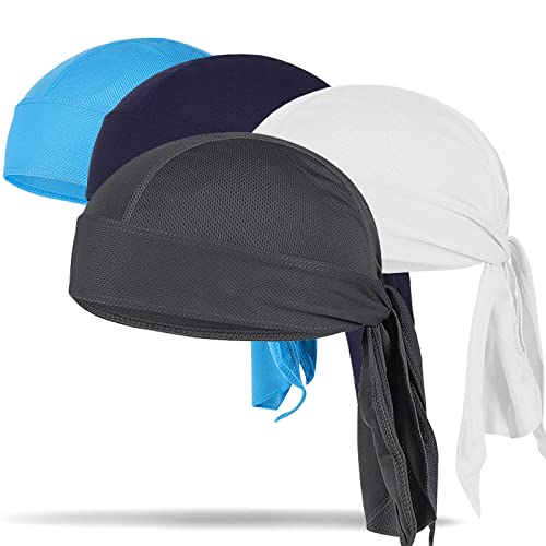 Sanlianzi Sombrero De Bicicleta, 4pcs Pañuelo De Cabeza Ciclismo Skull Cap Sweat Wicking Gorro Casco Verano Transpirable Gorro Cabeza Secado Rápido Sombrero Deportivo Pañuelo de Cabeza para Deportes