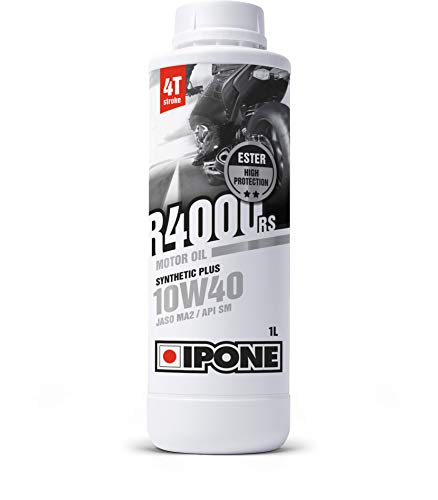 IPONE - Aceite Moto 4 Tiempos 10W40 R4000 RS - Envase 1 Litros - Lubricante Semisintético con Ésteres - Alto rendimiento - Resistencia Excepcional al Desgaste y Protección del motor