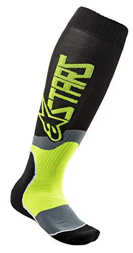 Alpinestars 4741920-155-juvenil MX Plus-2 Calcetines Negro/Amarillo Fluo Youth, Multicolor, Talla única para Niños