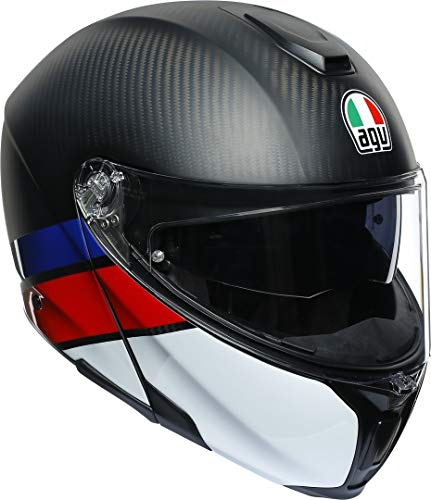 AGV Sportmodular Casco de Moto, Adultos Unisex, Layer Carbon/Red/Blue, XXS