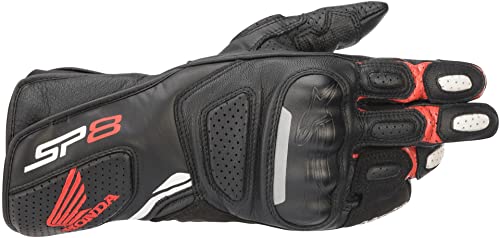 Alpinestars Honda SP-8 V2 Guantes de Motocicleta (Black/White/Red,M)