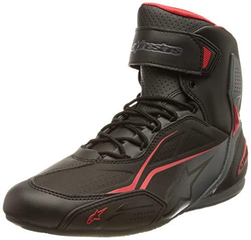 Alpinestars Botas de moto Faster-3 Shoes Black Gray Red, Negro, Gris y Rojo, 40