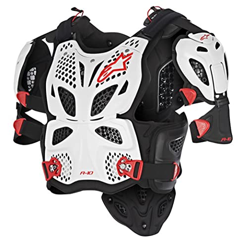 Alpinestars A-10 Full Protector de pecho (White/Red,XS/S)