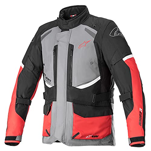 Alpinestars Andes V3 Drystar-Chaqueta para Hombre, Color Ropa de Motocicleta, Gris Oscuro, Negro, Rojo Brillante, Small