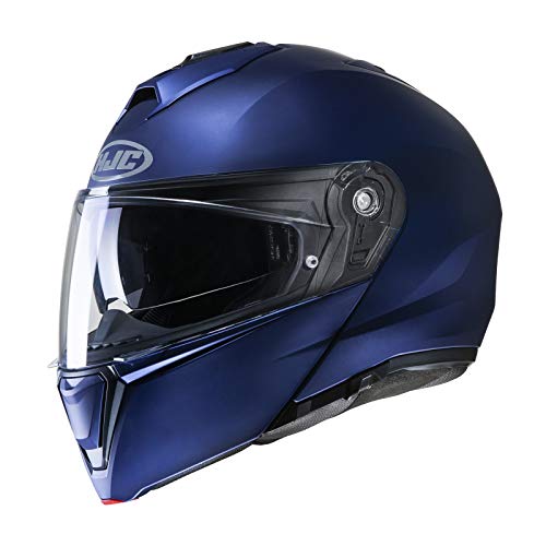 Casco de moto HJC i90 SEMI MAT Azul METAL / SEMI FLAT METALIC BLUE, Negro/Azul, M