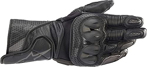 Alpinestars Guantes Cortos de Moto SP-2 V3, Guantes Deportivos Negro/Gris, Talla L, Unisex, para Todo el año, Piel