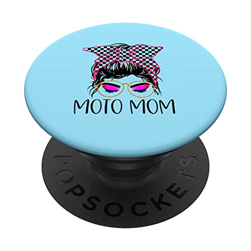 Moto motocross moto moto carreras mamá hijo madre mamá mujeres PopSockets PopGrip Intercambiable