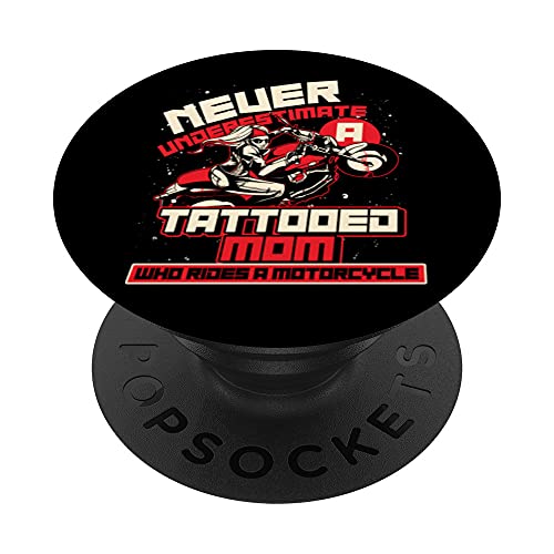 Día De La Madre Motera Tatuaje Ir En Moto Motociclista PopSockets PopGrip Intercambiable