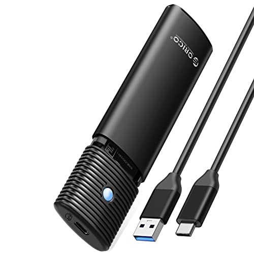 ORICO Carcasa M.2 NVMe, Adaptador USB C 3.2 Gen 2 10Gbps, Caja Disco Duro para SSD M.2 NVMe PCIe M Key B+M Key 2230/2242/2260/2280, con UASP, Cable USB C a A, PWM2G2A-BK