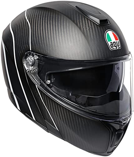 AGV Sportmodular Casco de Motocicleta, Accesorio Unisex para Adultos, Plateado, M