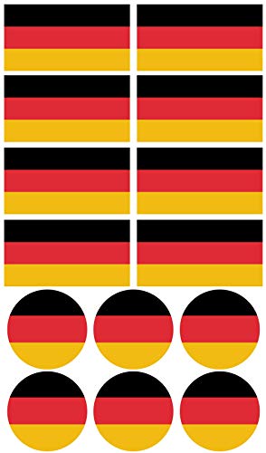 Haberdashery Online 28 Pegatinas de la Bandera de Alemania. Stickers para Bicicletas, Motos, Accesorios (Alemania)