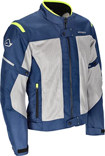 Acerbis Ramsey Vented Chaqueta Textil para Motocicleta (Blue/Yellow,M)