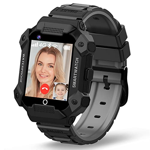 PTHTECHUS Reloj Inteligente GPS Niños - Smartwatch Telefono con GPS Localizador 4G Bluetooth Musica Videollamada WiFi SOS Podómetro Chat de Voz Despertador Camara per Niño y Niña de 5-12 Años