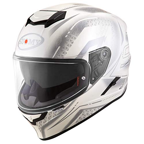 Suomy - Casco Stellar Shade, Color Blanco/Gris, Talla S