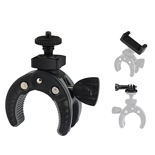 UTEBIT Soporte Clamp para Cámara, Abrazadera con Rótula Agujeros Roscados 1/4