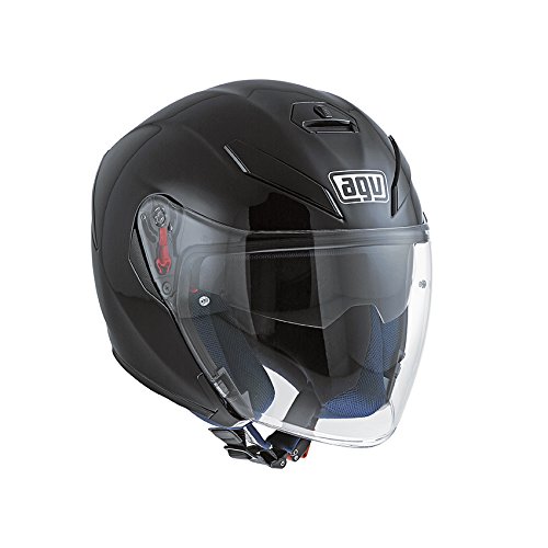 AGV K-5 Solid Casco Moto Jet, Hombre, Negro, M