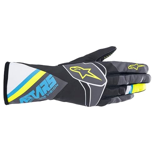 Alpinestars TECH-1 K Race V2 - Guante gráfico - BLK Cyan YEL FL - S