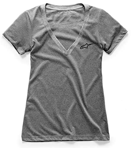 Alpinestars, Women's Ageless Vneck tee, Camisa Manga Corta, Brezo Gris, XL, Mujer