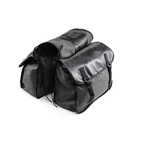 Alforjas de Lona para Motocicleta, Bolsa de Almacenamiento de Herramientas Impermeable para Equipaje de Motocicleta, Bolsas de Viaje para Caballero, Caja de Motocicleta Touring (Negro)