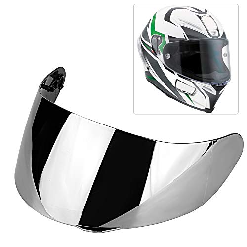 Visor de Lente de Casco de Protección contra el Viento para Motocicleta Ajuste de Cara Completa para AGV K1 K3 SV K5 K5-S Visera de Lente de Casco para el Hogar(plata)