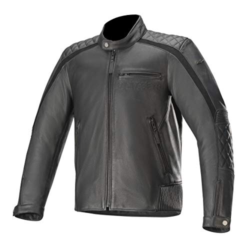 Alpinestars Chaqueta moto Hoxton V2 Leather Jacket Black, BLACK, 60