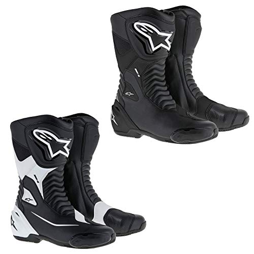 Alpinestars 1691470244 Botas de Moto SMX S Black-44, Negro, 44 (EU)