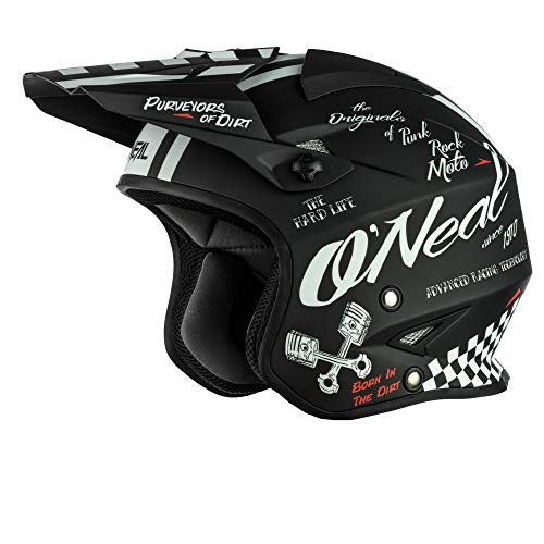 O'NEAL | Casco de Moto | Enduro Street Adventure | Fibra de Vidrio Ligera, Forro extraíble y Lavable, Cierre magnético | Casco Slat Torment | Adultos | Negro | Talla XS