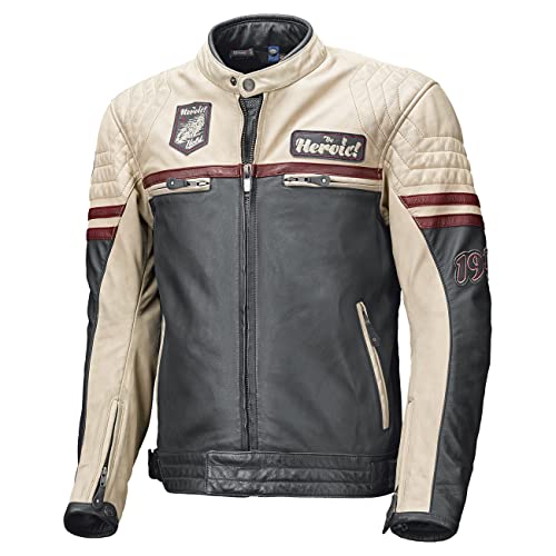 Held Chaqueta de Moto con Protectores Chaqueta de Moto Baker Lederjacke Blau/Beige/Burgund 54, Caballeros, Chopper/Cruiser, Verano